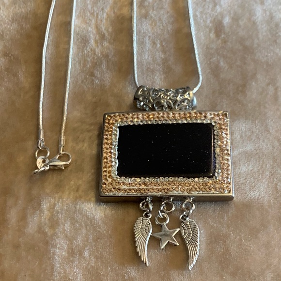 Sandstone Pendant Gemstones Tibetan Silver Charms and.925 Sterling Silve… - Picture 1 of 11